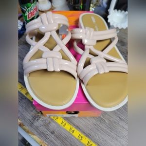 Melissa Salinas pink/beige Wave Sandal NIB Size‎ 10